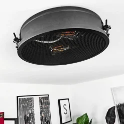 hofstein Plafonnier Lofthus Noir, 2 lumières