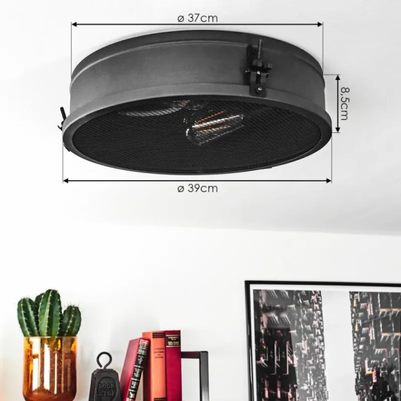 hofstein Plafonnier Lofthus Noir, 2 lumières