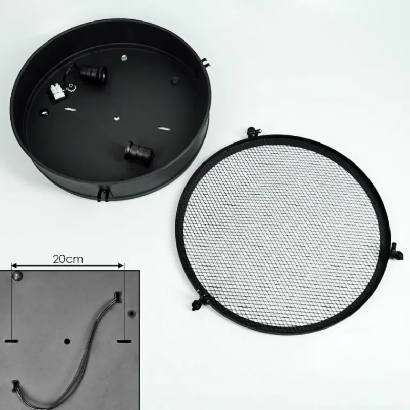 hofstein Plafonnier Lofthus Noir, 2 lumières