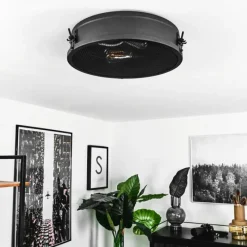 hofstein Plafonnier Lofthus Noir, 2 lumières