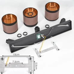 Lampes En Tissu-hofstein Plafonnier Lohobe Chrome, Noir, 3 lumières