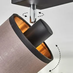 Lampes En Tissu-hofstein Plafonnier Lohobe Chrome, Noir, 3 lumières