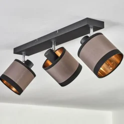 Lampes En Tissu-hofstein Plafonnier Lohobe Chrome, Noir, 3 lumières