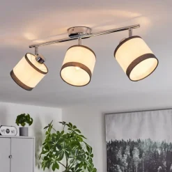 Lampes En Tissu-hofstein Plafonnier Lohobe Chrome, 3 lumières