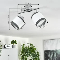 Lampes En Tissu-hofstein Plafonnier Lohobe Chrome, 2 lumières