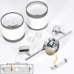 Lampes En Tissu-hofstein Plafonnier Lohobe Chrome, 2 lumières