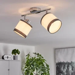 Lampes En Tissu-hofstein Plafonnier Lohobe Chrome, 2 lumières