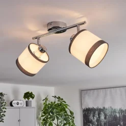 Lampes En Tissu-hofstein Plafonnier Lohobe Chrome, 2 lumières