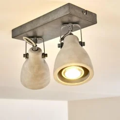 hofstein Plafonnier Lomma Gris, 2 lumières* Spots Et Projecteurs