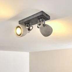 hofstein Plafonnier Lomma Gris, 2 lumières* Spots Et Projecteurs