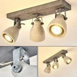 hofstein Plafonnier Lomma Gris, 3 lumières