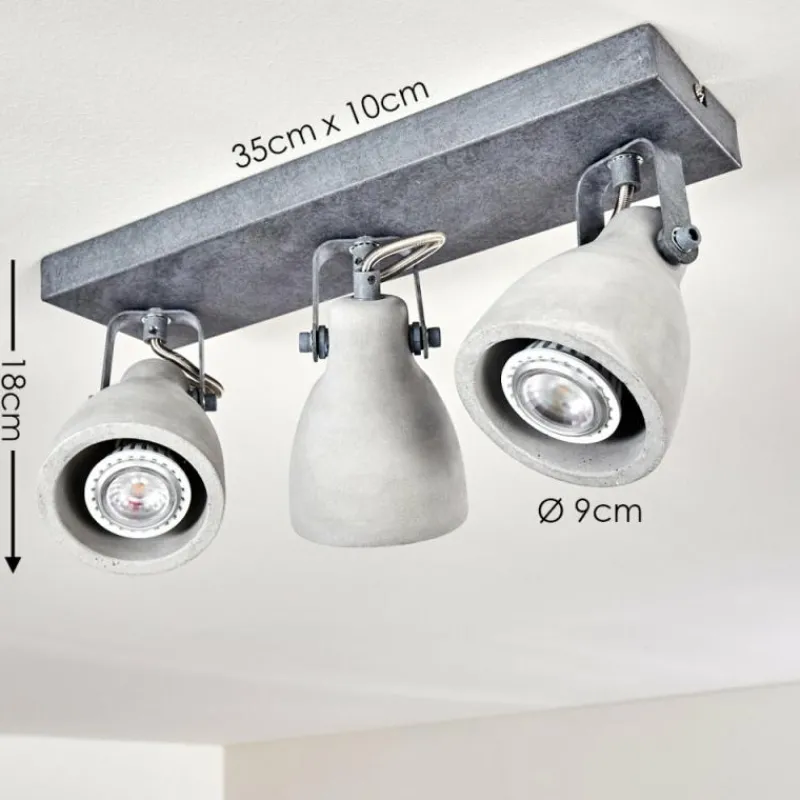 hofstein Plafonnier Lomma Gris, 3 lumières