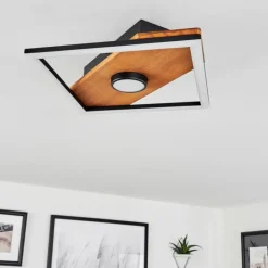 Luminaires Scandinaves-hofstein Plafonnier Lomnion LED Écru, Noir, 1 lumière