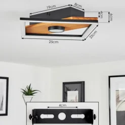 Luminaires Scandinaves-hofstein Plafonnier Lomnion LED Écru, Noir, 1 lumière