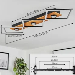 Luminaires Scandinaves-hofstein Plafonnier Lomnion LED Écru, Noir, 1 lumière