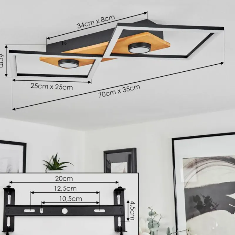 hofstein Plafonnier Lomnion LED Écru, Noir, 1 lumière