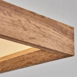 hofstein Plafonnier Longvic LED Brun, Couleur bois, Noir, 1 lumière