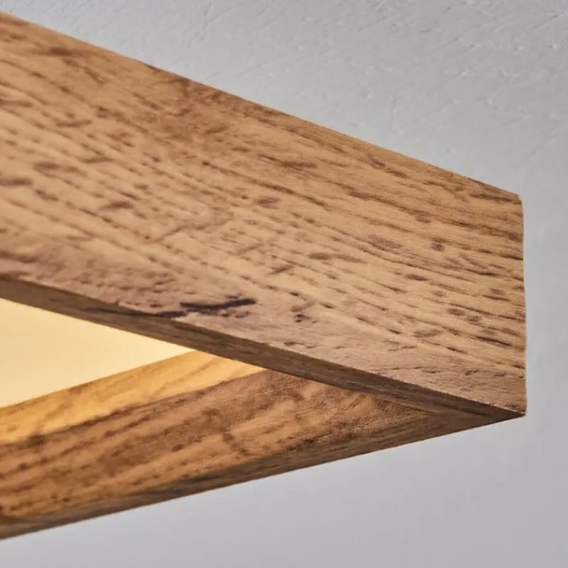 hofstein Plafonnier Longvic LED Brun, Couleur bois, Noir, 1 lumière