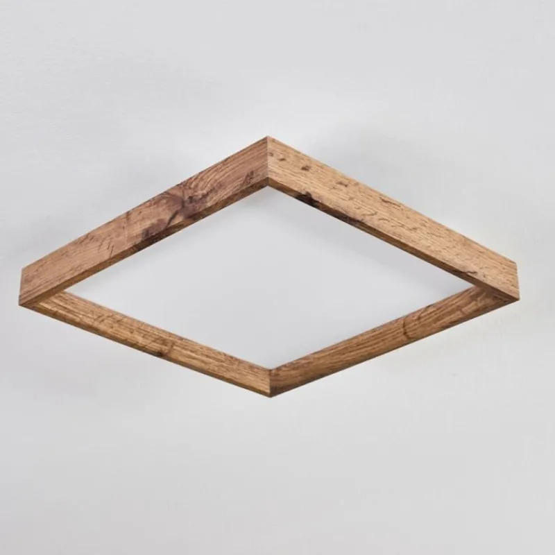 hofstein Plafonnier Longvic LED Brun, Couleur bois, Noir, 1 lumière