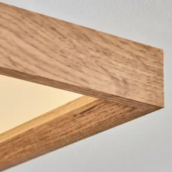 hofstein Plafonnier Longvic LED Brun, Couleur bois, Noir, 1 lumière