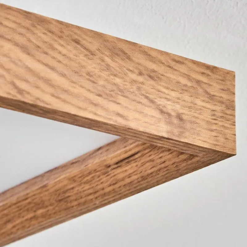 hofstein Plafonnier Longvic LED Brun, Couleur bois, Noir, 1 lumière, Télécommandes