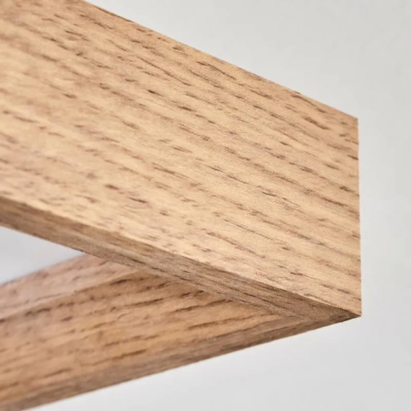 hofstein Plafonnier Longvic LED Brun, Couleur bois, Noir, 1 lumière, Télécommandes