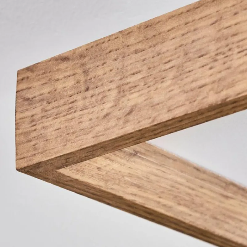 hofstein Plafonnier Longvic LED Brun, Couleur bois, Noir, 1 lumière