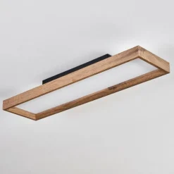 hofstein Plafonnier Longvic LED Brun, Couleur bois, Noir, 1 lumière