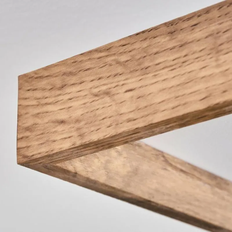 hofstein Plafonnier Longvic LED Brun, Couleur bois, Noir, 1 lumière