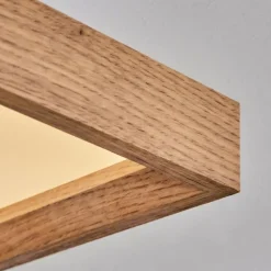 hofstein Plafonnier Longvic LED Brun, Couleur bois, Noir, 1 lumière