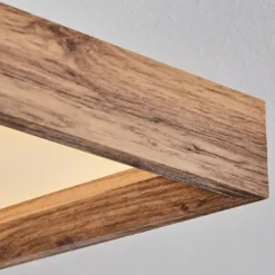 hofstein Plafonnier Longvic LED Couleur bois, Noir, 1 lumière