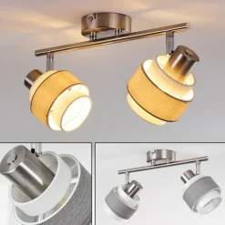 hofstein Plafonnier Lotorp Nickel mat, 2 lumières* Spots Et Projecteurs