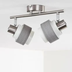 hofstein Plafonnier Lotorp Nickel mat, 2 lumières* Spots Et Projecteurs