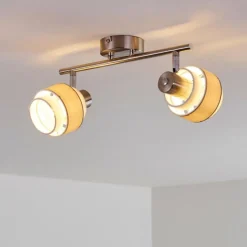 hofstein Plafonnier Lotorp Nickel mat, 2 lumières* Spots Et Projecteurs