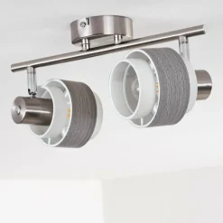 hofstein Plafonnier Lotorp Nickel mat, 2 lumières* Spots Et Projecteurs