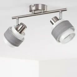 hofstein Plafonnier Lotorp Nickel mat, 2 lumières* Spots Et Projecteurs