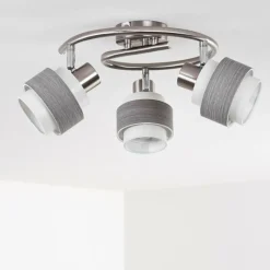 Lampes En Tissu-hofstein Plafonnier Lotorp Nickel mat, 3 lumières