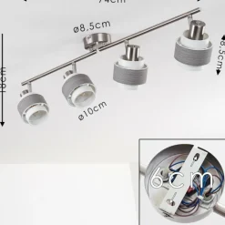 Lampes En Tissu-hofstein Plafonnier Lotorp Nickel mat, 4 lumières