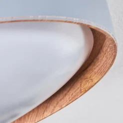 Lampes En Bois-hofstein Plafonnier Louea LED Brun, Gris, Couleur bois, 1 lumière