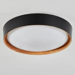 hofstein Plafonnier Louea LED Brun, Couleur bois, Noir, 1 lumière