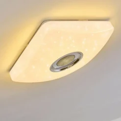 hofstein Plafonnier Lovisa LED Chrome, Blanc, 1 lumière, Télécommandes, Changeur de couleurs* Éclairage Led