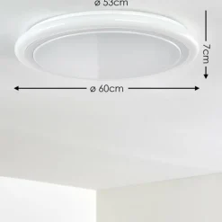 hofstein Plafonnier Lowell LED Blanc, 2 lumières, Télécommandes, Changeur de couleurs