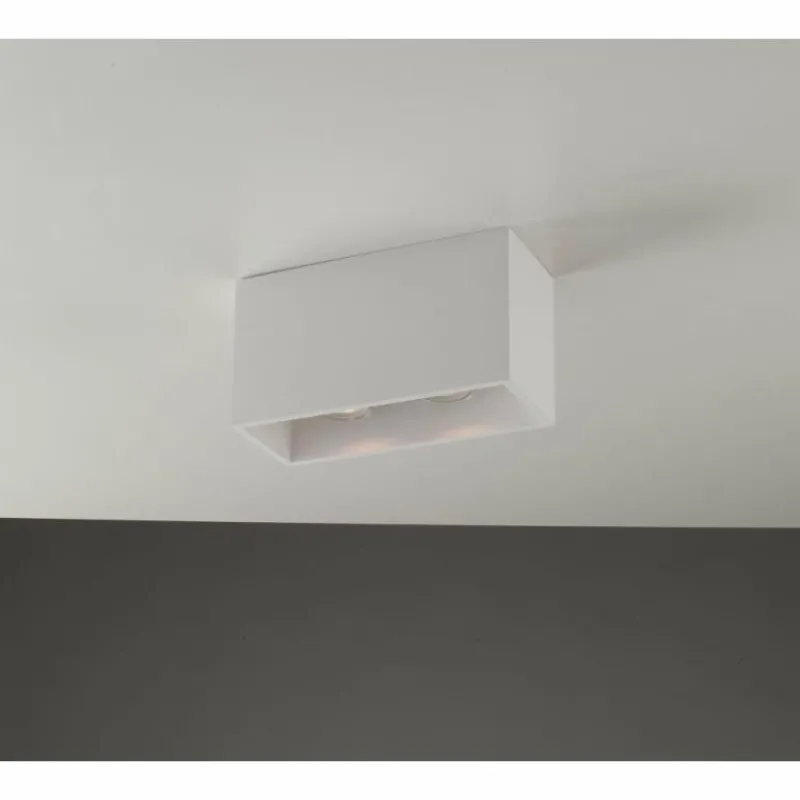 Luce Design Plafonnier Foster peut être peint avec de la peinture ordinaire, Blanc, 2 lumières* Plafonniers