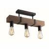Luminaires Rustiques-Luce Design Plafonnier Texas Brun, 3 lumières