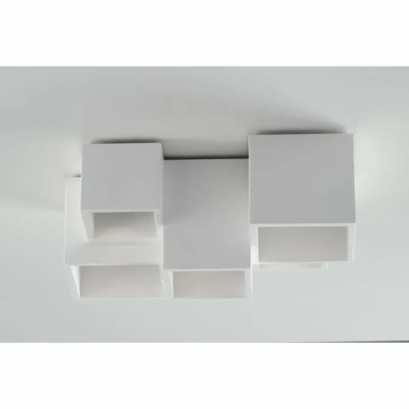Luce Design Plafonnier Luce-Design Foster peut être peint avec de la peinture ordinaire, Blanc, 5 lumières* Plafonniers