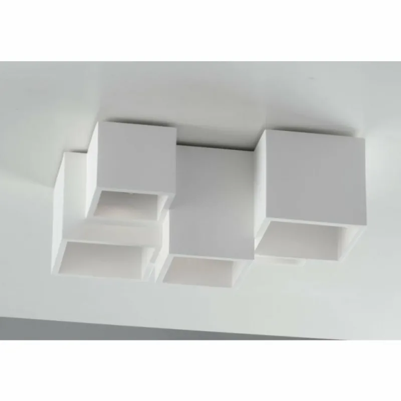 Luce Design Plafonnier Luce-Design Foster peut être peint avec de la peinture ordinaire, Blanc, 5 lumières* Plafonniers