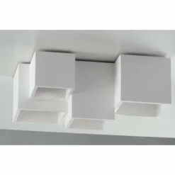 Luce Design Plafonnier Luce-Design Foster peut être peint avec de la peinture ordinaire, Blanc, 5 lumières* Plafonniers