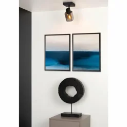 Suspension Verre Fumé-Luminaires Lucide Plafonnier Lucide ALION Noir, 1 lumière