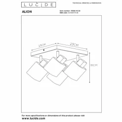 Suspension Verre Fumé-Luminaires Lucide Plafonnier Lucide ALION Noir, 4 lumières