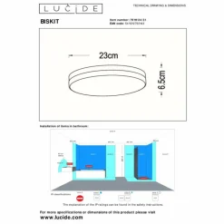 Luminaires Lucide Plafonnier Lucide BISKIT LED Blanc, 1 lumière, Détecteur de mouvement* Éclairage Led